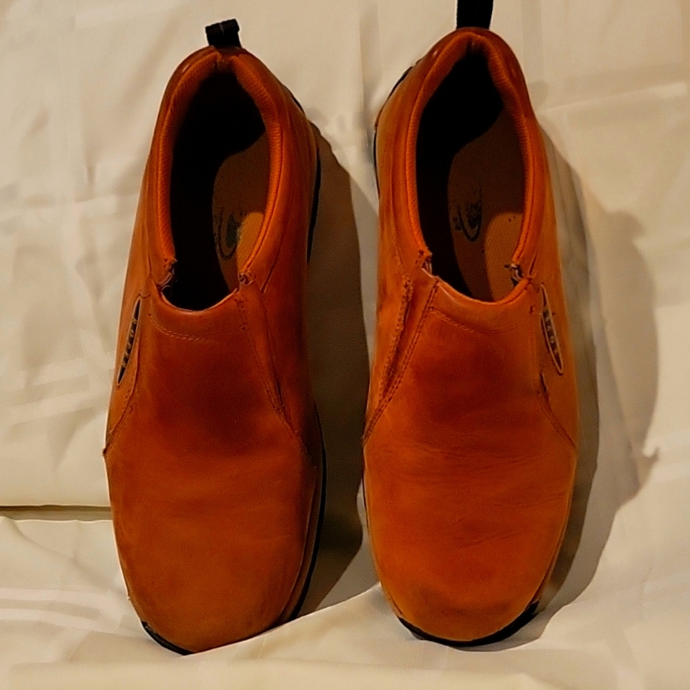 Roper waterproof performance slip-ons, tan color.